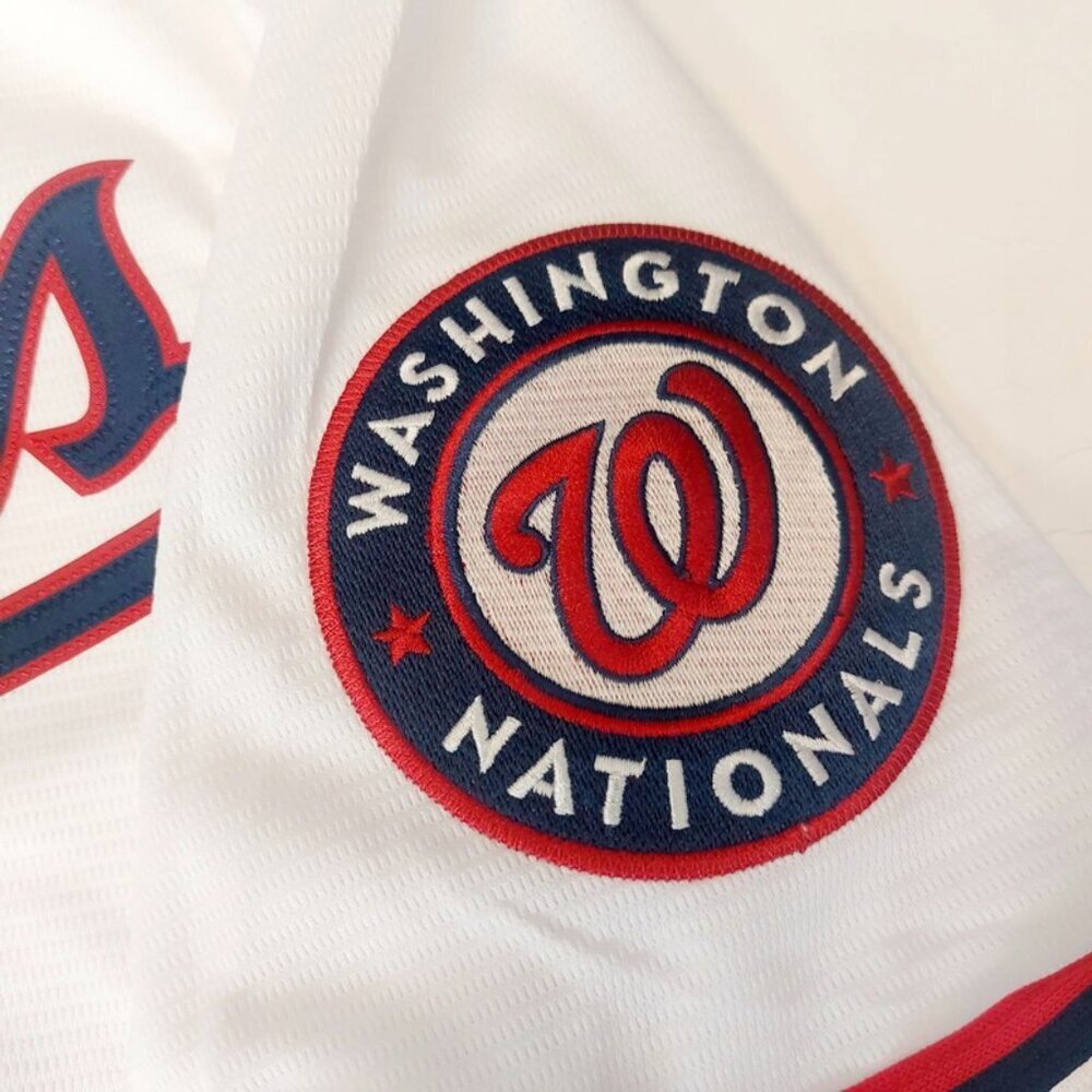 Nike Washington Nationals Mens Size S Full Button Home Jersey White Blank MLB - Picture 4 of 7